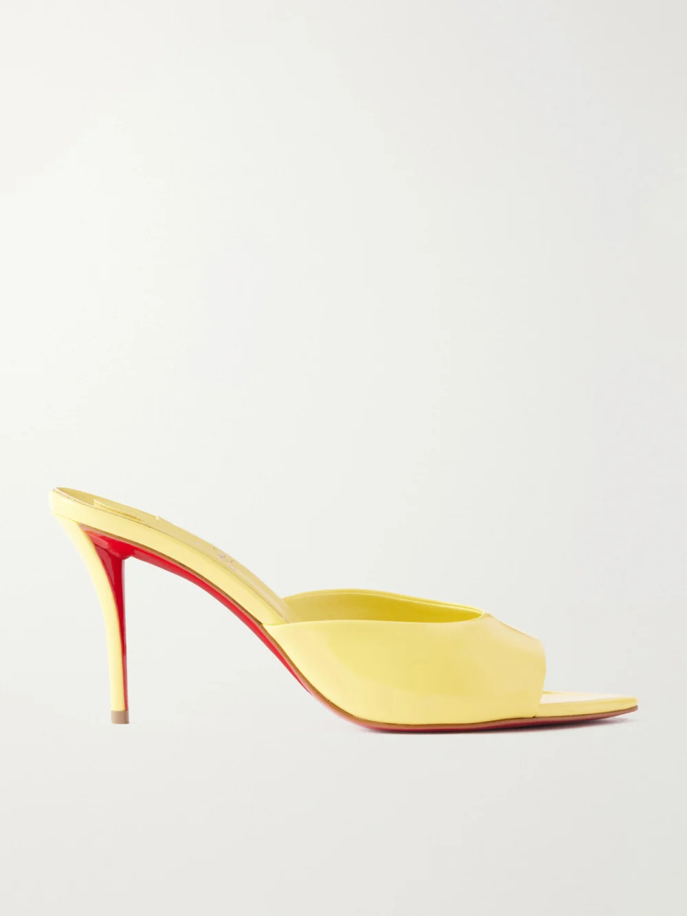 Christian Louboutin Miss Z 80 Leather Mules in yellow