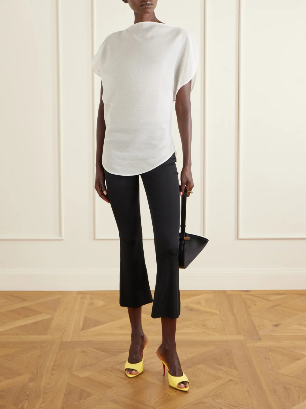Christian Louboutin Miss Z 80 Leather Mules, styled view