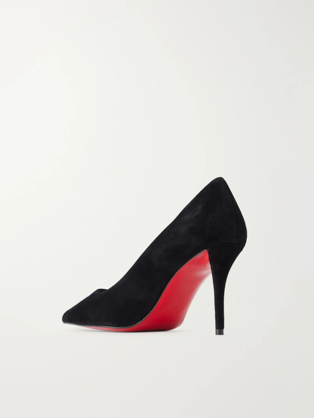 Back view of the Christian Louboutin Miss Z 80 Suede Pumps