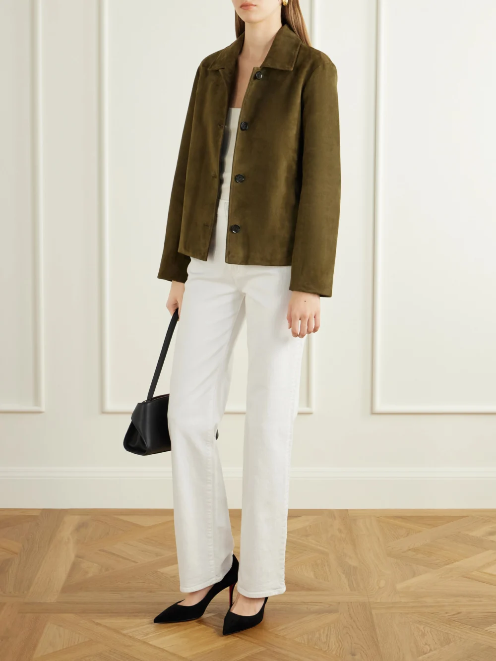 Christian Louboutin Miss Z 80 Suede Pumps, styled view