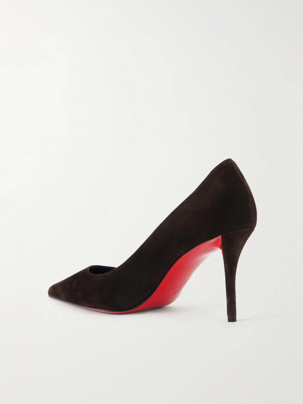 Back view of the Christian Louboutin Miss Z 80 Suede Pumps