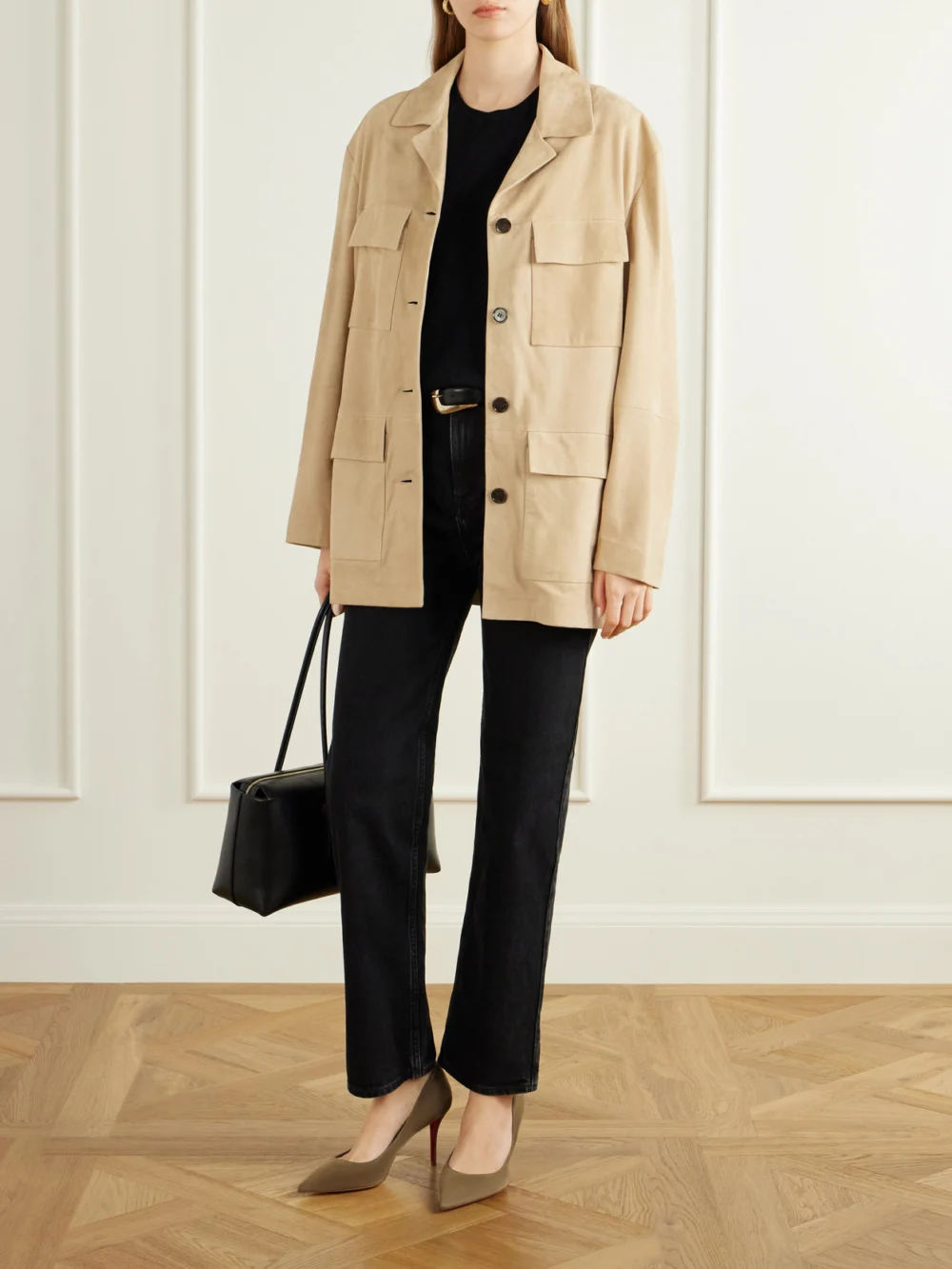 Christian Louboutin Miss Z 80 Suede Pumps, styled view