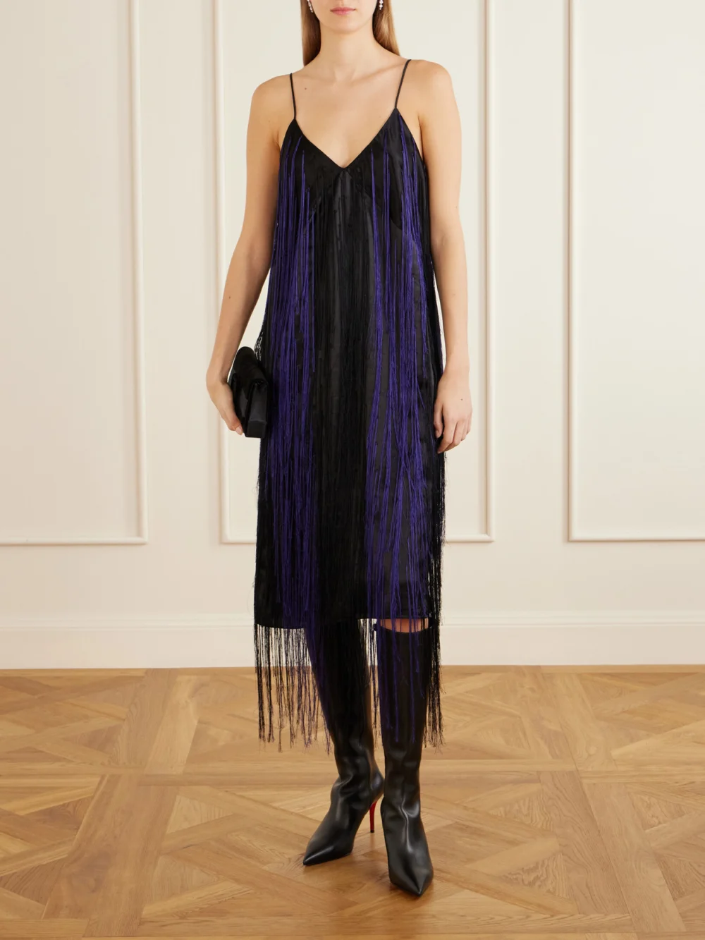 Christian Louboutin Miss Z Botta 80 Leather Knee Boots, styled view