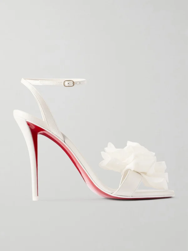 Christian Louboutin Miss Z Flora 100 Appliquéd Leather Sandals