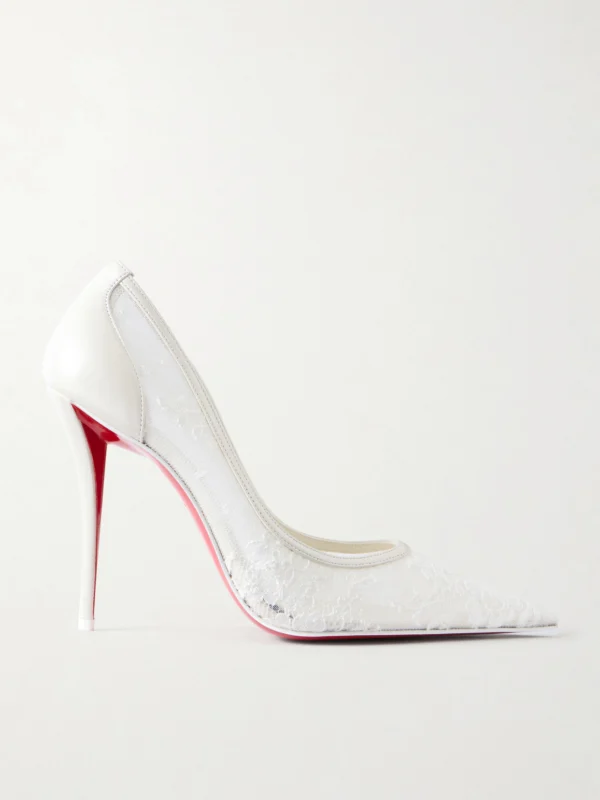 Christian Louboutin Miss Z Mesh 100 Lace Stiletto Heel Pumps