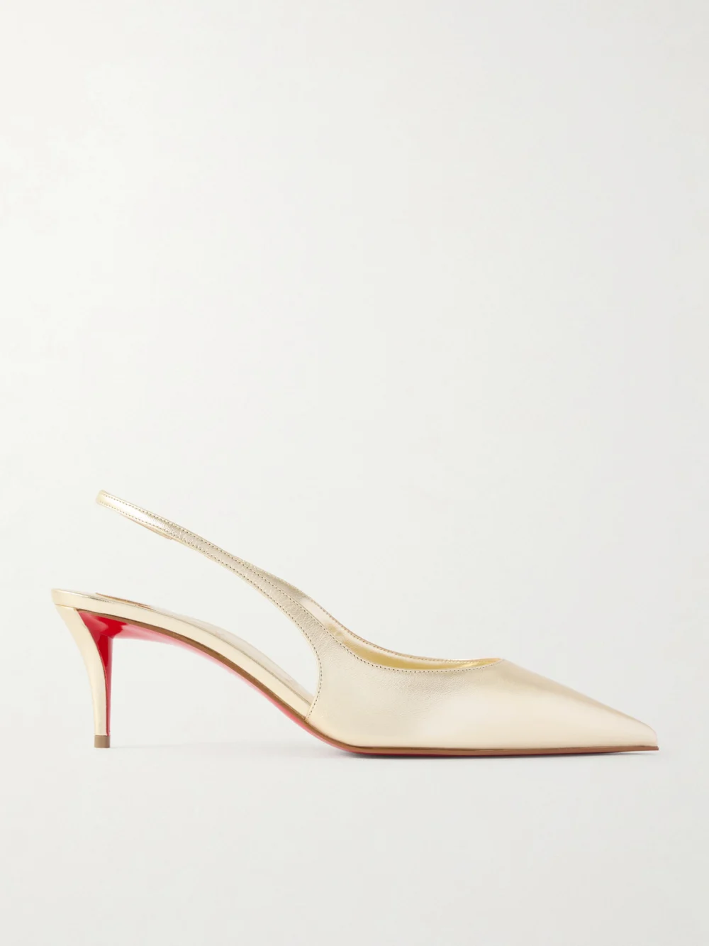 Christian Louboutin Miss Z Metallic Leather Slingback Pumps in gold
