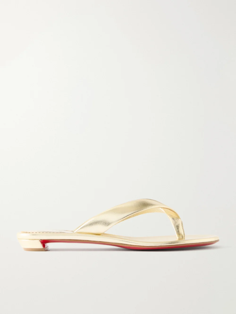 Christian Louboutin Miss Z Metallic Leather Thong Sandals in gold
