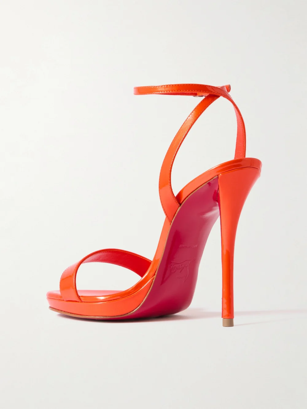 Back view of the Christian Louboutin Miss Z Queen 120 Patent-leather Sandals