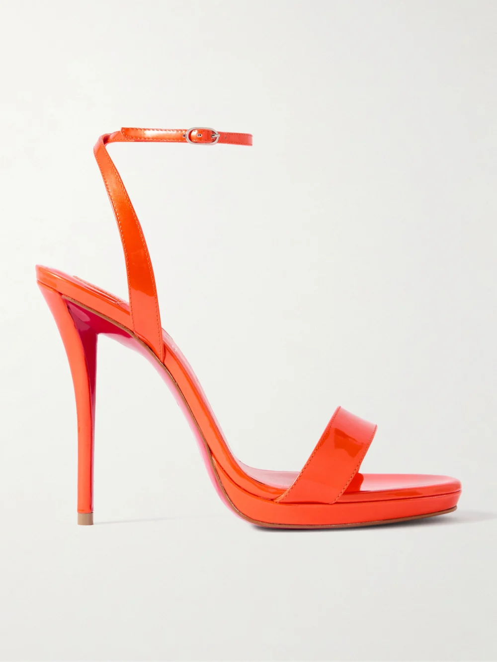 Christian Louboutin Miss Z Queen 120 Patent-leather Sandals in orange