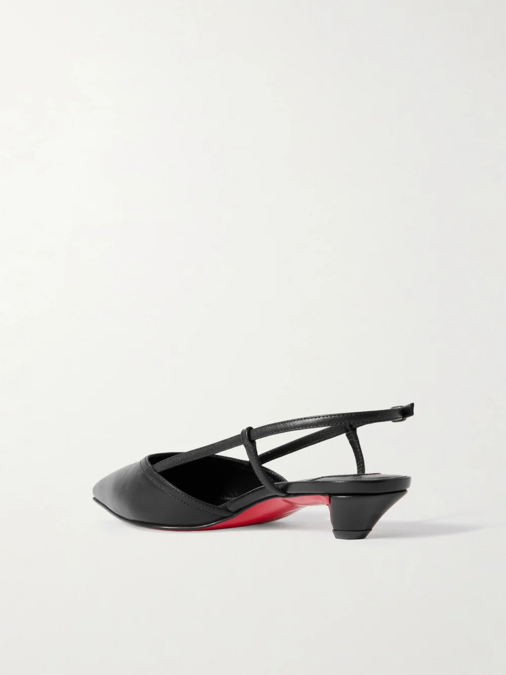 Back view of the Christian Louboutin Miss Z Slingina 25 Leather Slingback Pumps