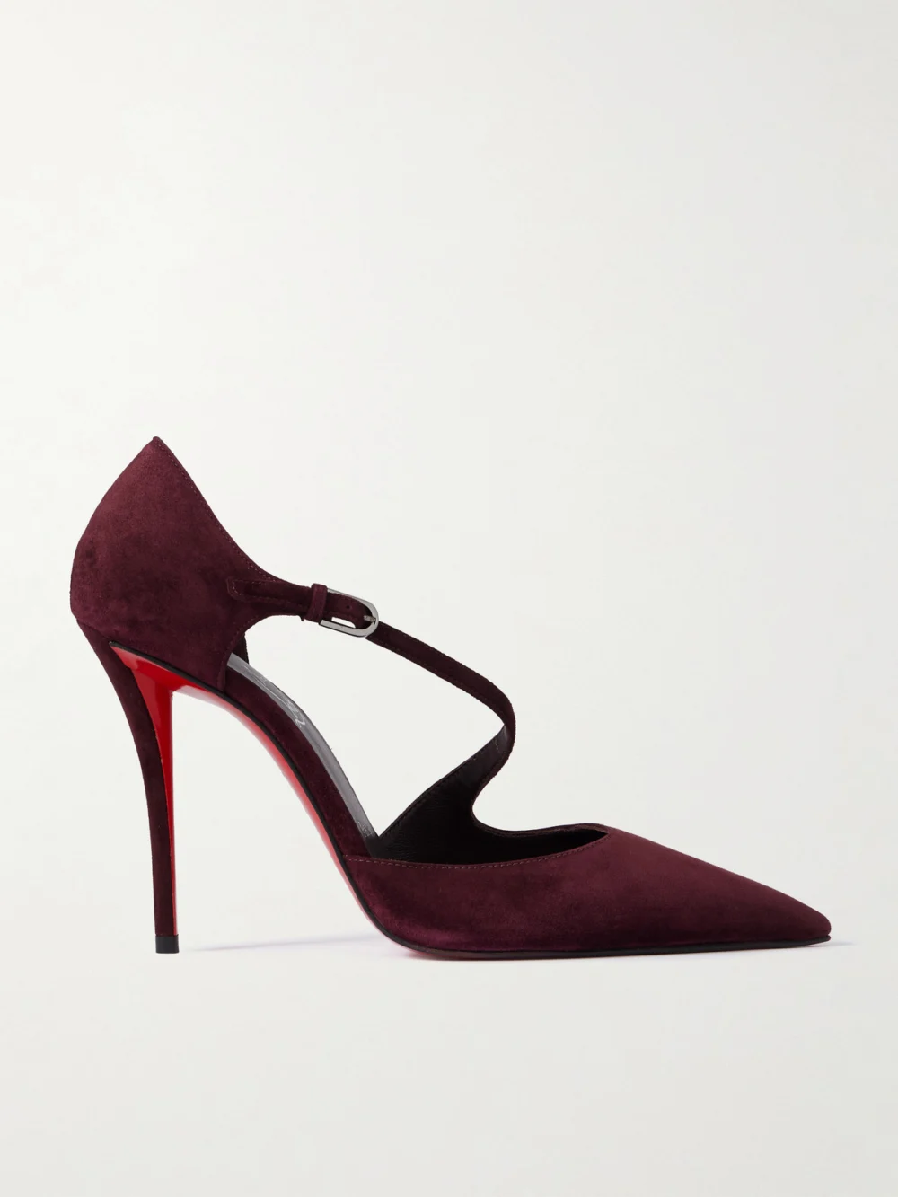 Christian Louboutin Miss Ziggyta 100 Suede Pumps in dark purple