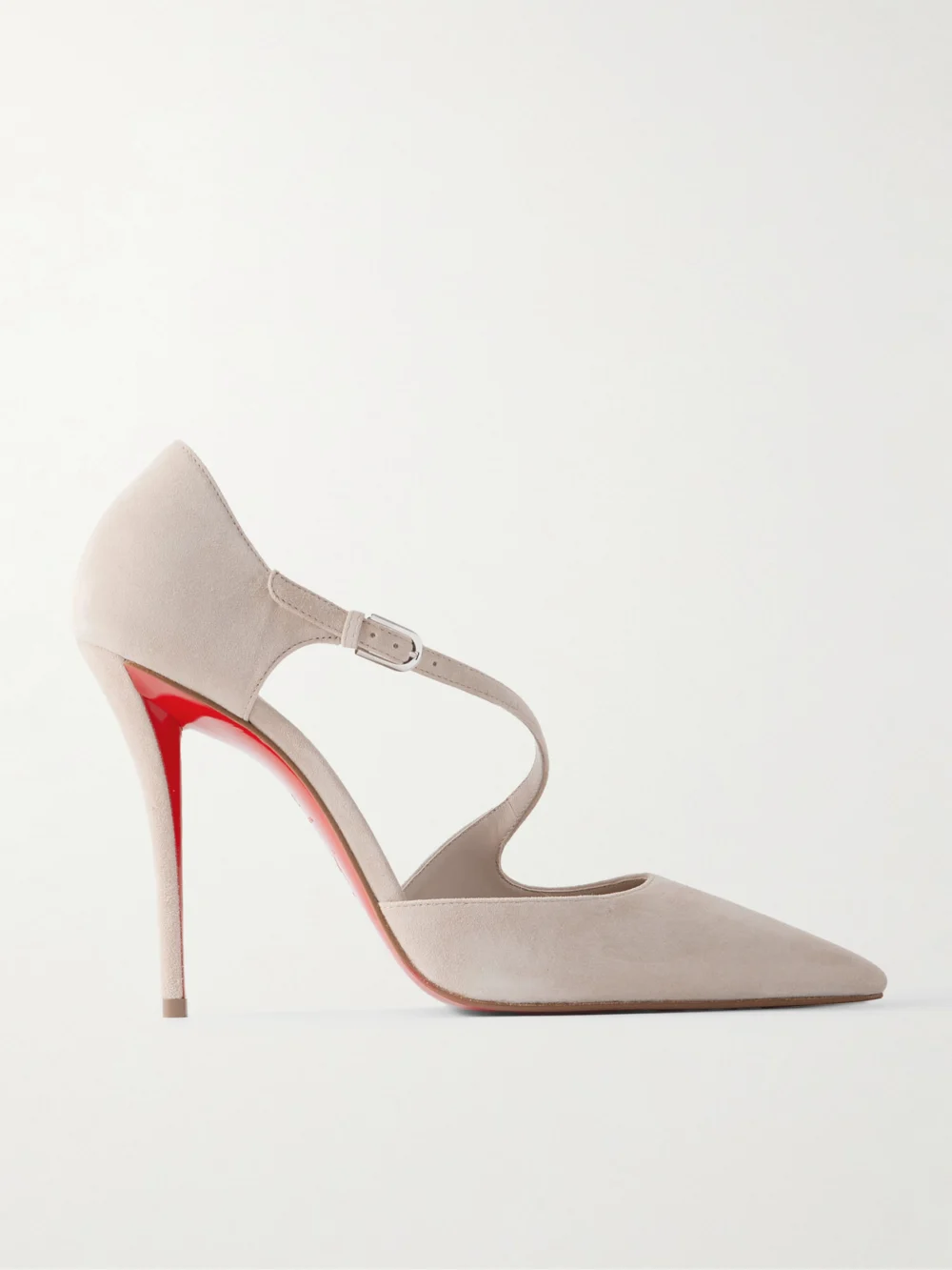 Christian Louboutin Miss Ziggyta 100 Suede Pumps in neutral