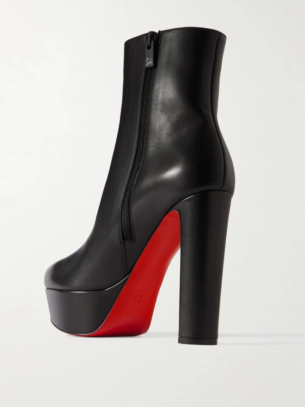 Back view of the Christian Louboutin Movida 130 Leather Platform Ankle Boots