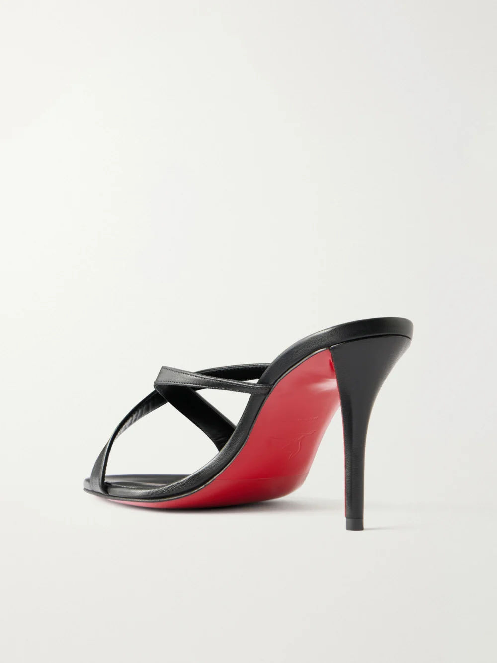Back view of the Christian Louboutin Mulazee Cross 80 Leather Mules