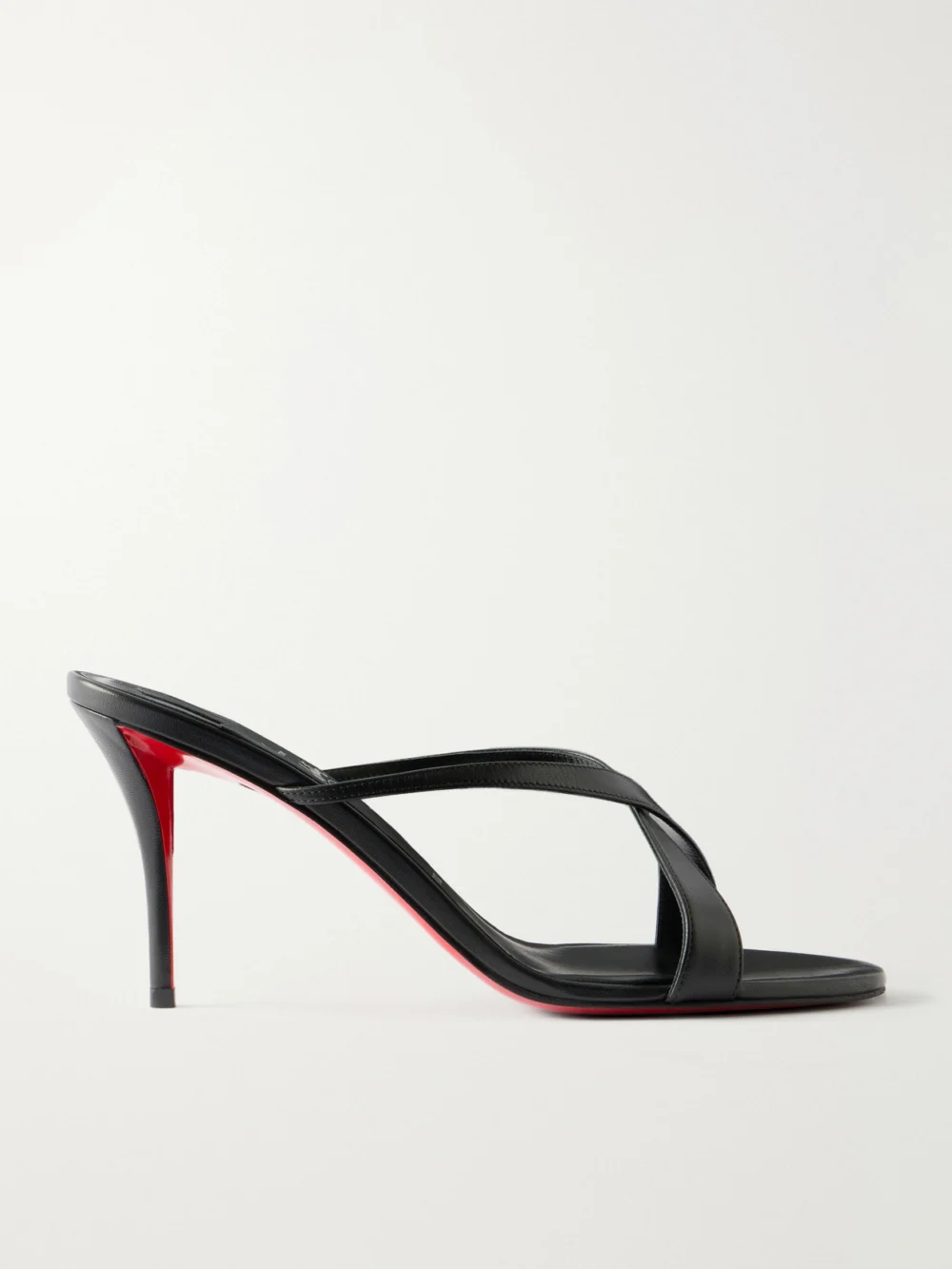 Christian Louboutin Mulazee Cross 80 Leather Mules in black