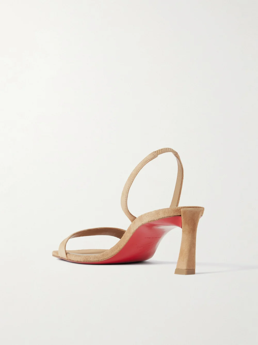Back view of the Christian Louboutin O Condora 55 Suede Slingback Sandals