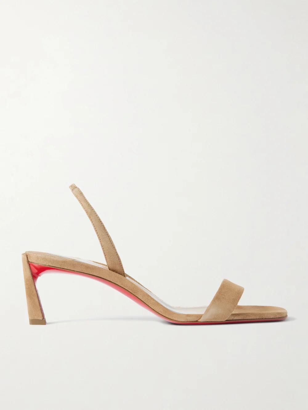 Christian Louboutin O Condora 55 Suede Slingback Sandals in beige
