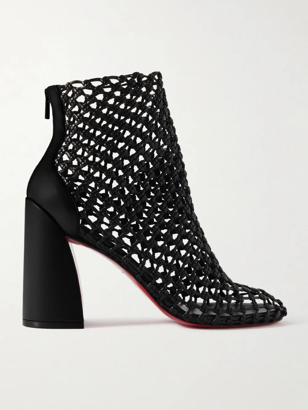 Christian Louboutin Porlibooty Woven Leather Boots in black