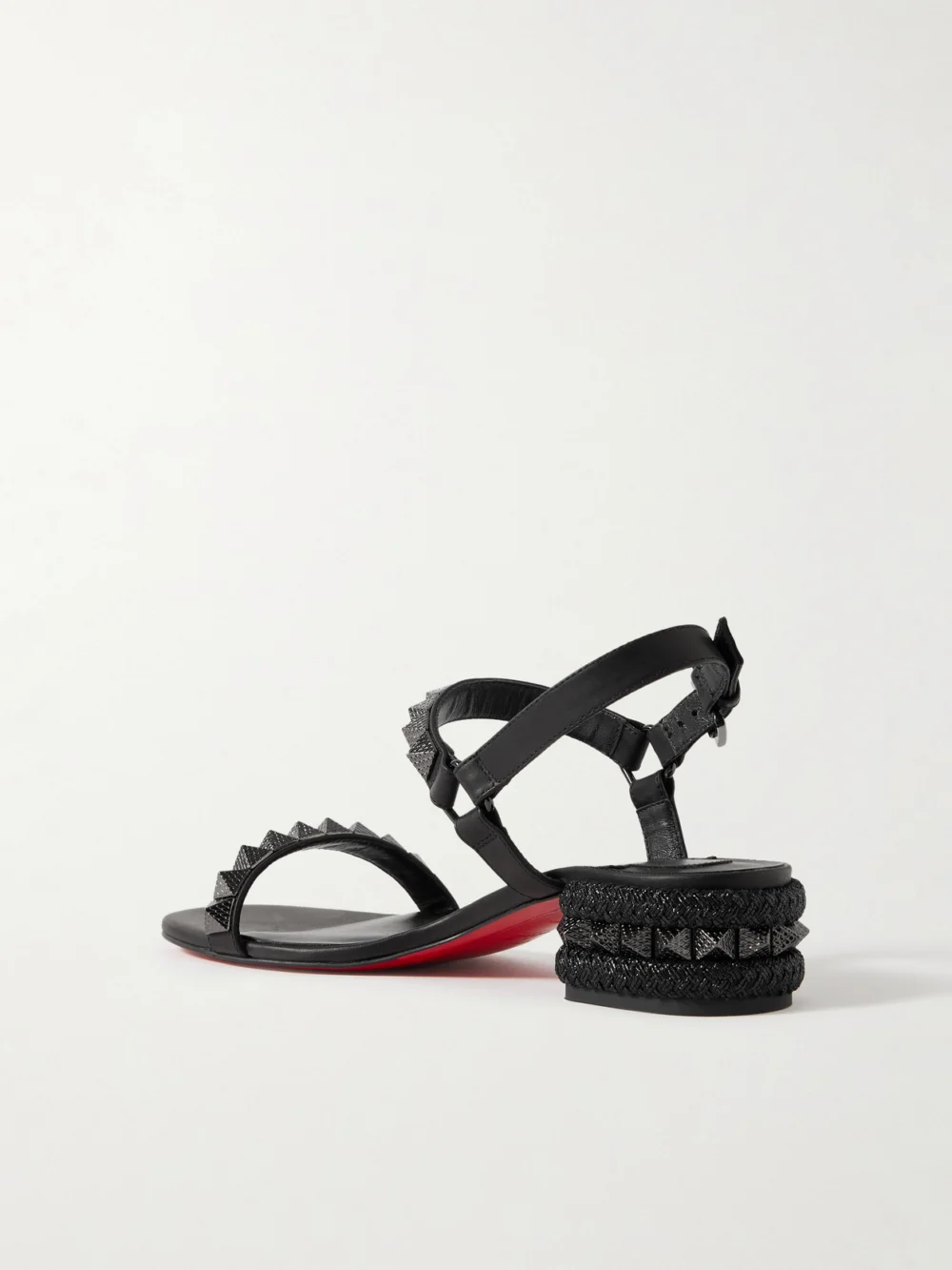 Back view of the Christian Louboutin Pyrasand 30 Studded Leather Sandals