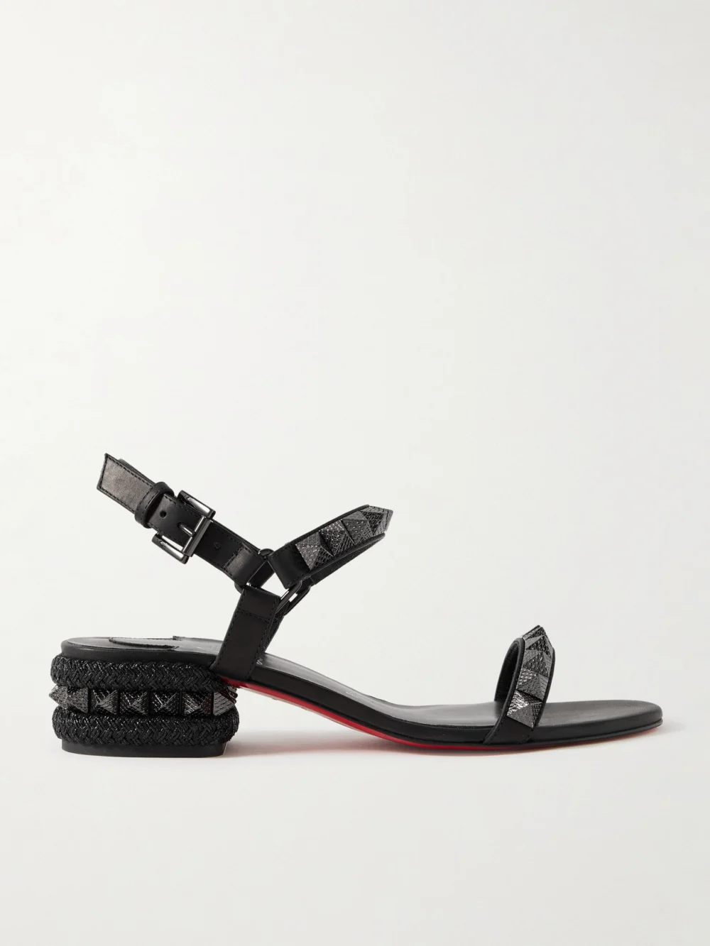 Christian Louboutin Pyrasand 30 Studded Leather Sandals in black