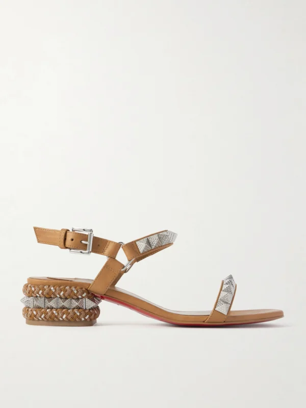 Christian Louboutin Pyrasand 30 Studded Leather Sandals