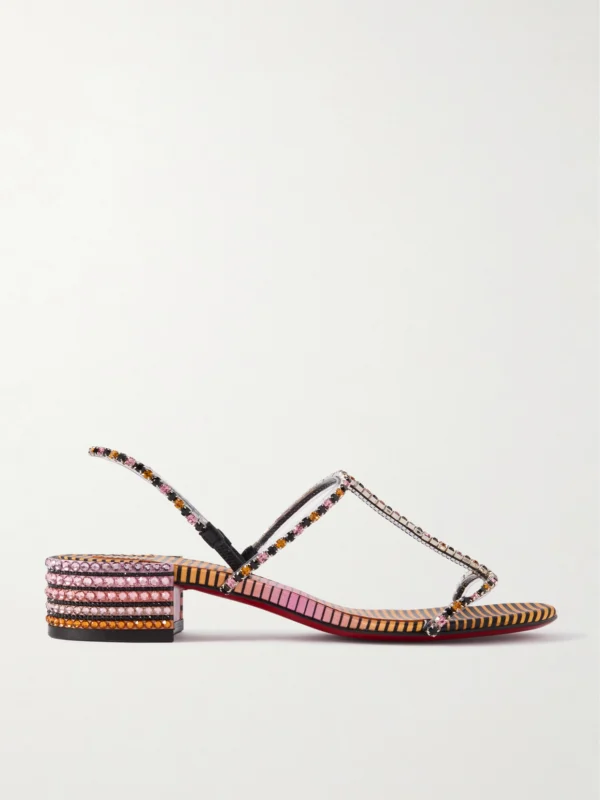 Christian Louboutin Queenie Crystal-embellished Pvc and Leather Sandals