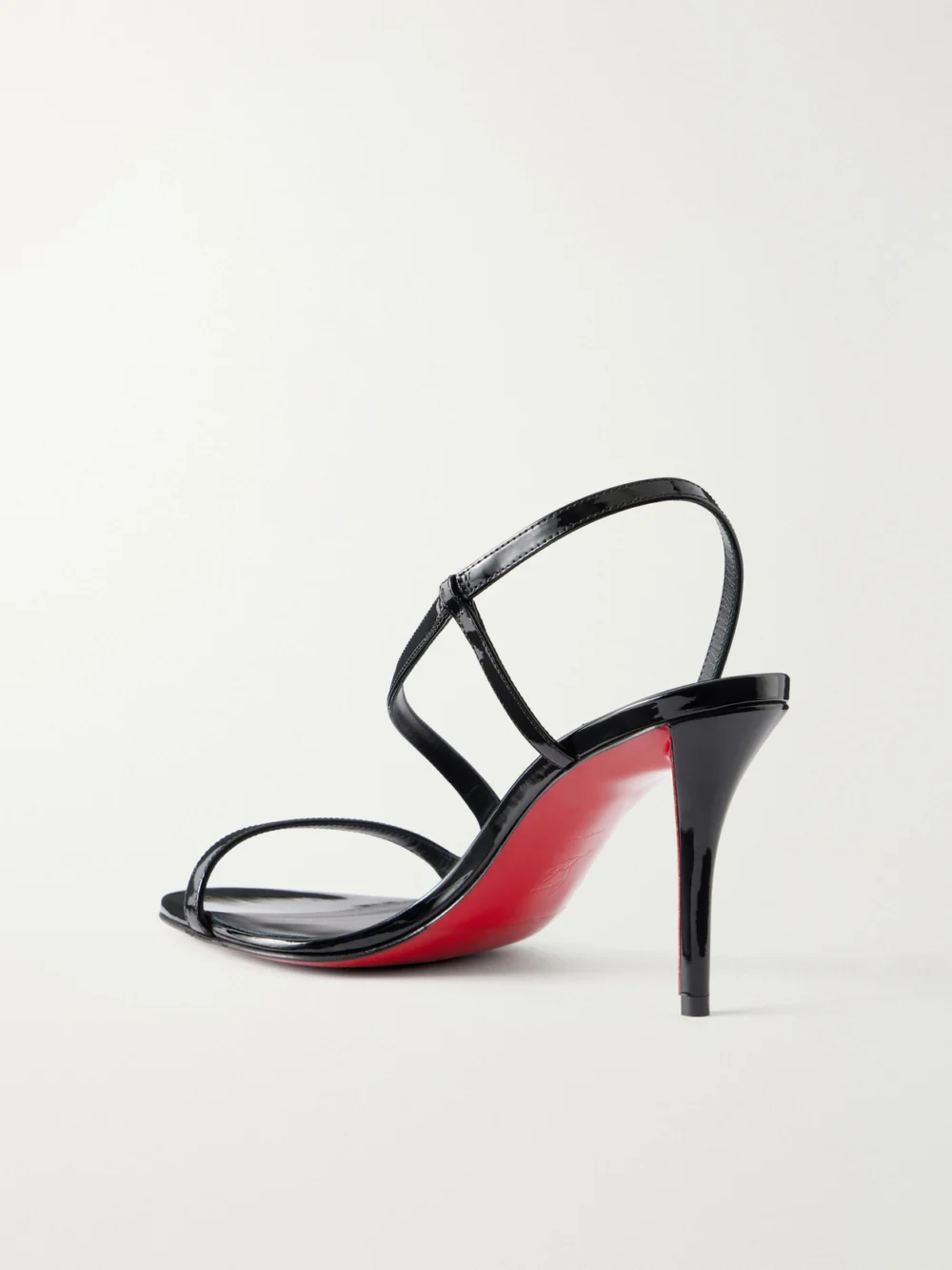 Back view of the Christian Louboutin Rosa Z 80 Pvc-trimmed Patent-leather Sandals