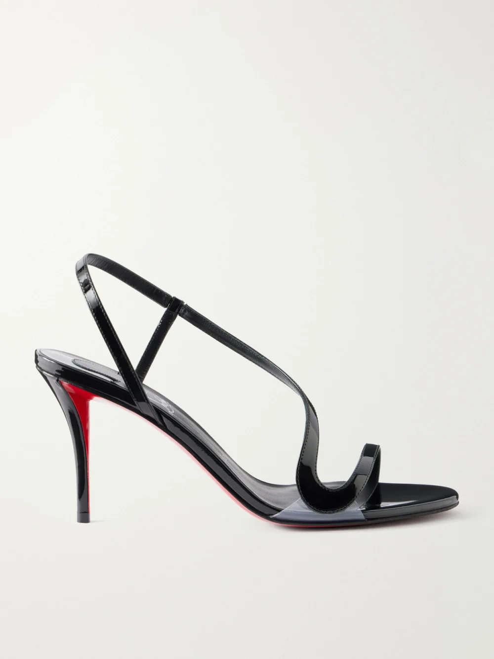 Christian Louboutin Rosa Z 80 Pvc-trimmed Patent-leather Sandals in black