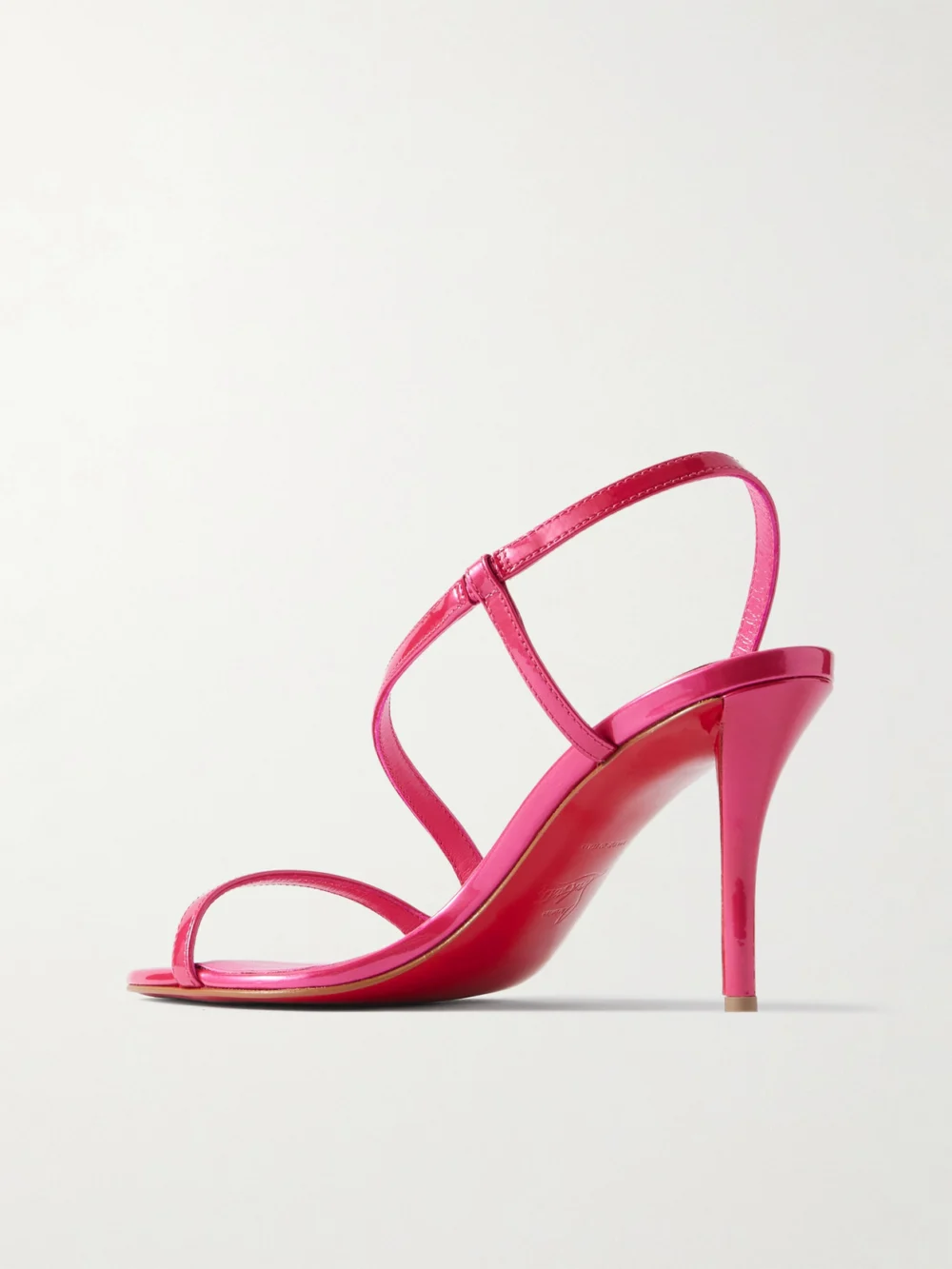 Back view of the Christian Louboutin Rosa Z 80 Pvc-trimmed Patent-leather Sandals