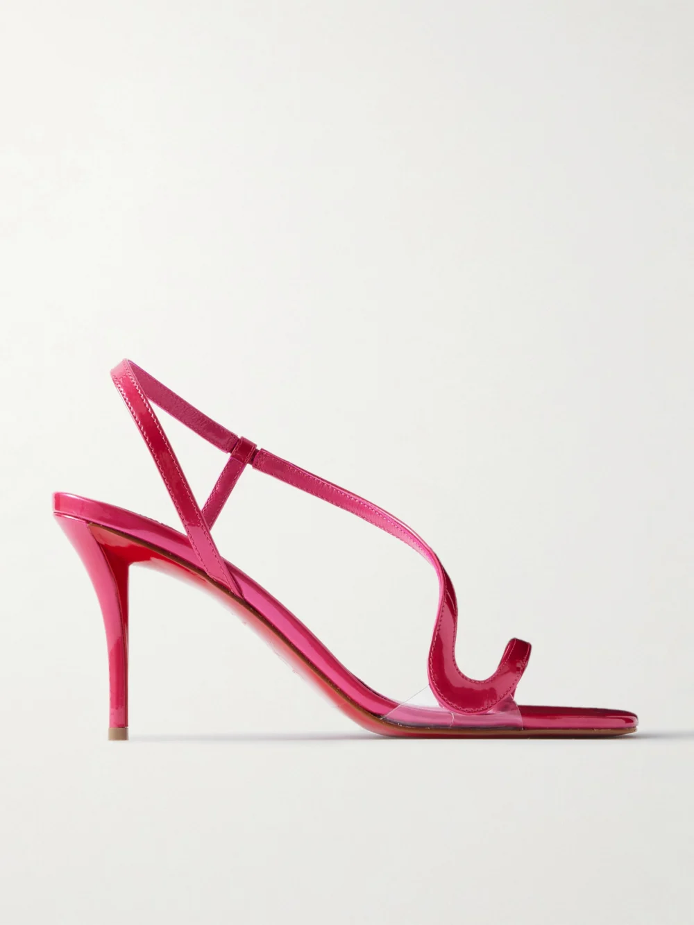 Christian Louboutin Rosa Z 80 Pvc-trimmed Patent-leather Sandals in fuchsia
