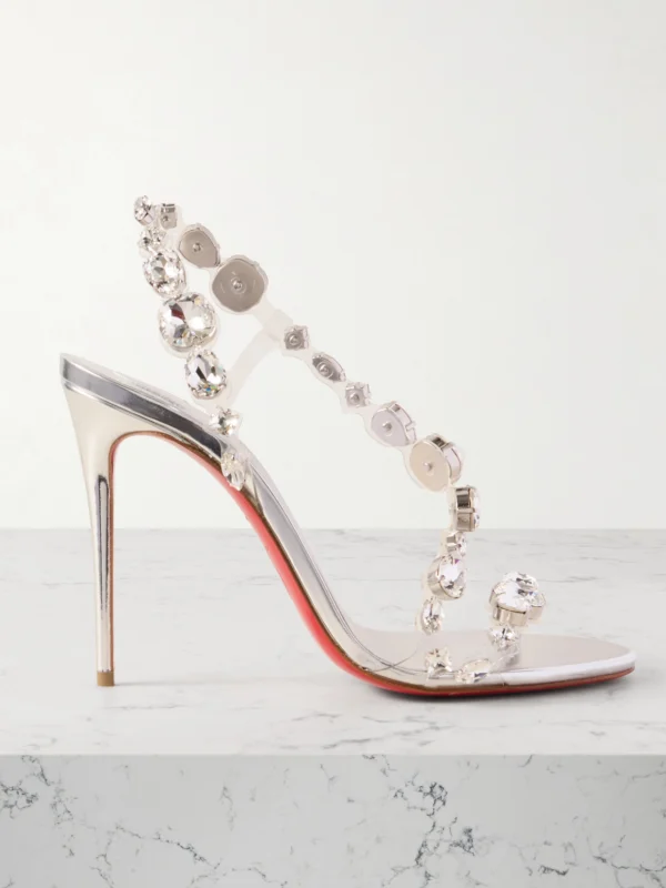 Christian Louboutin Rosalie 100 Crystal-embellished Pvc Sandals