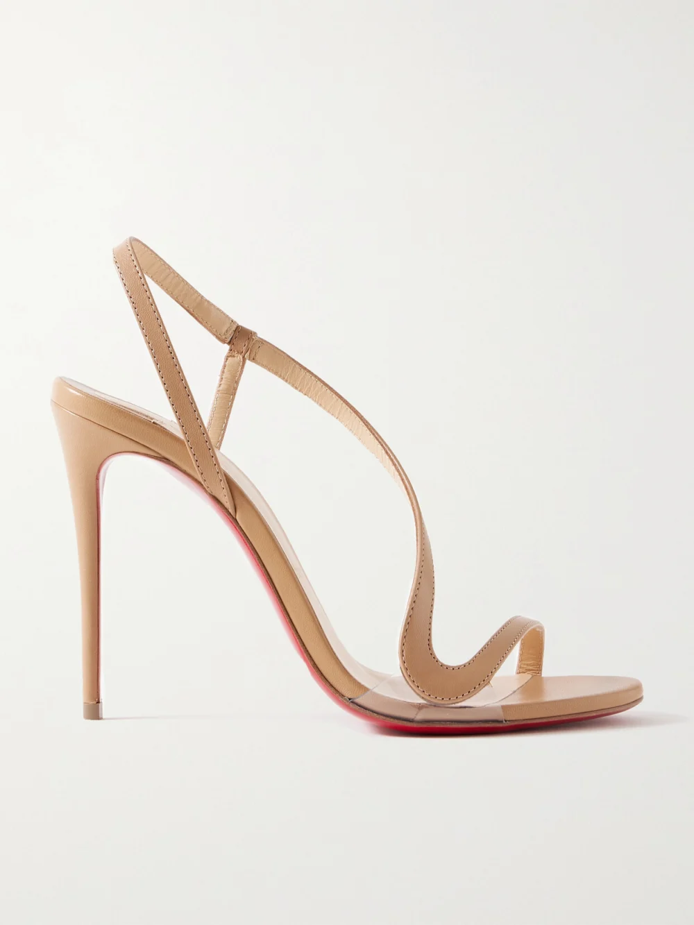 Christian Louboutin Rosalie 100 Pvc-trimmed Leather Sandals in neutral