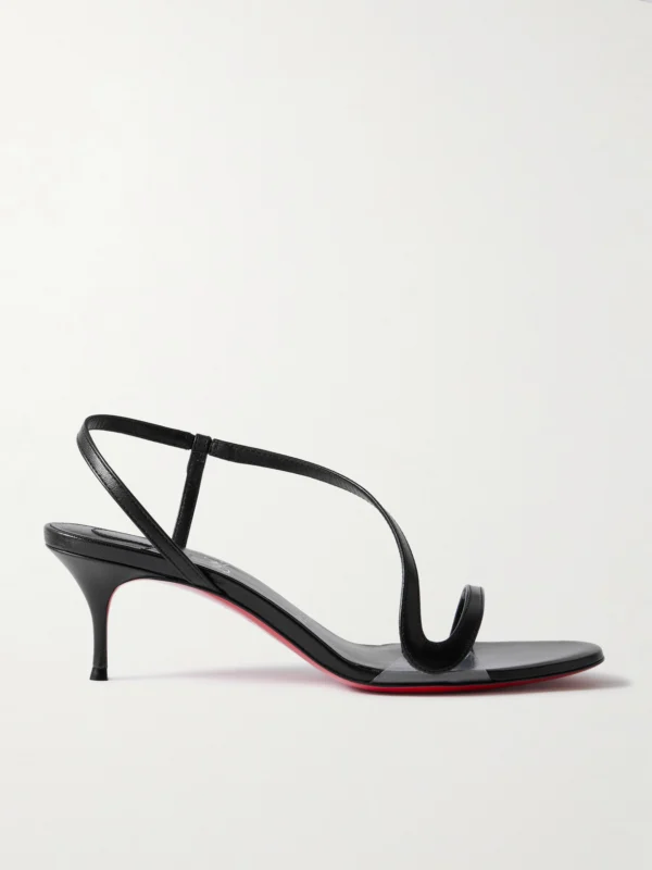 Christian Louboutin Rosalie 55 Leather and Pvc Slingback Sandals