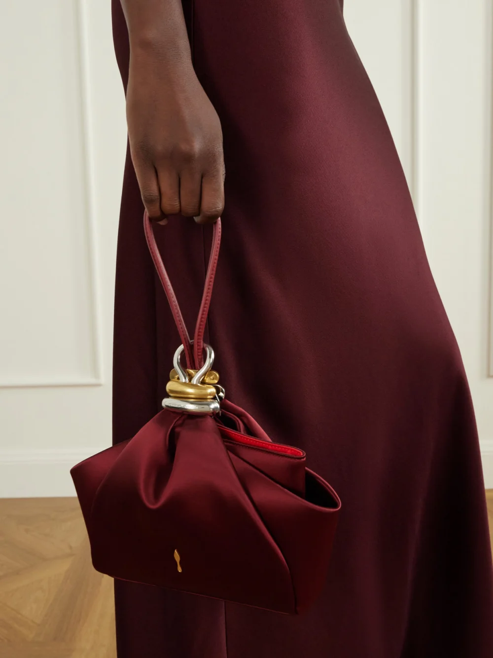 Christian Louboutin Sabrina Satin Clutch, styled view