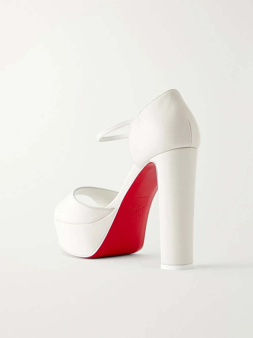 Back view of the Christian Louboutin Sandaloo 130 Leather Platform Sandals