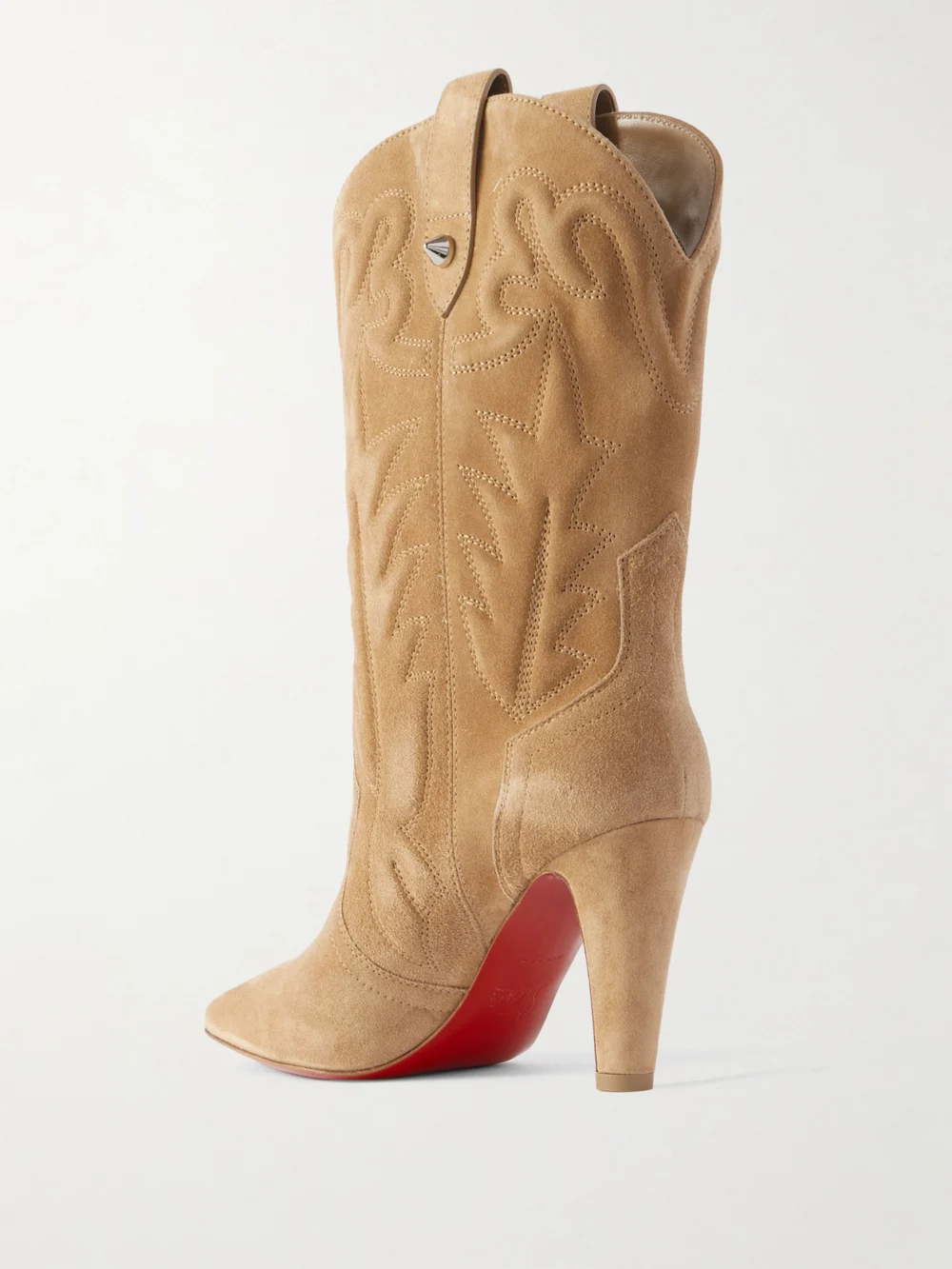 Back view of the Christian Louboutin Santiabooty 85 Suede Knee Boots