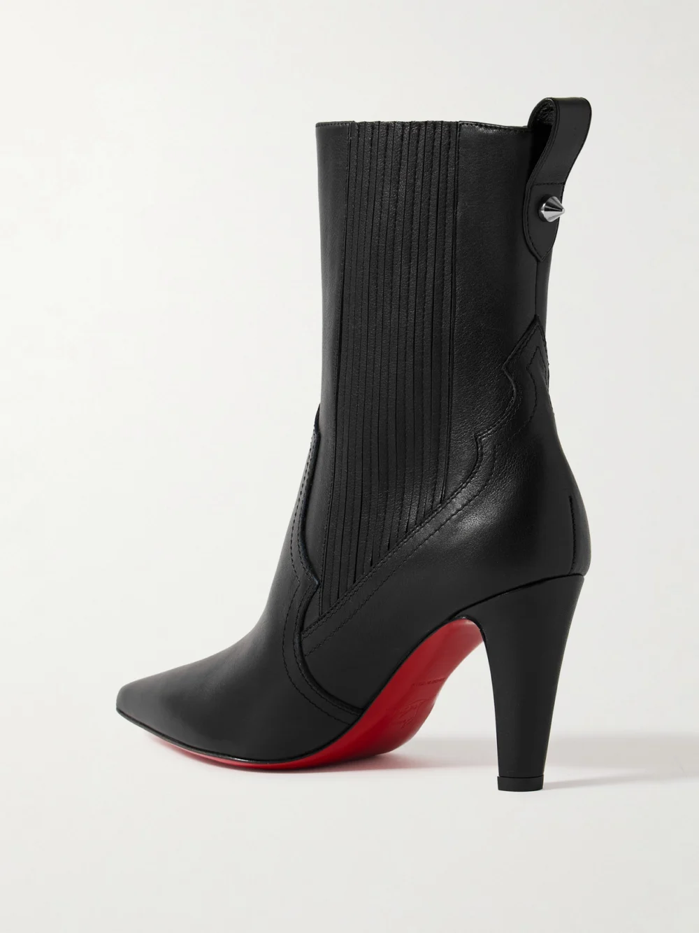 Back view of the Christian Louboutin Santigag 85 Leather Ankle Boots