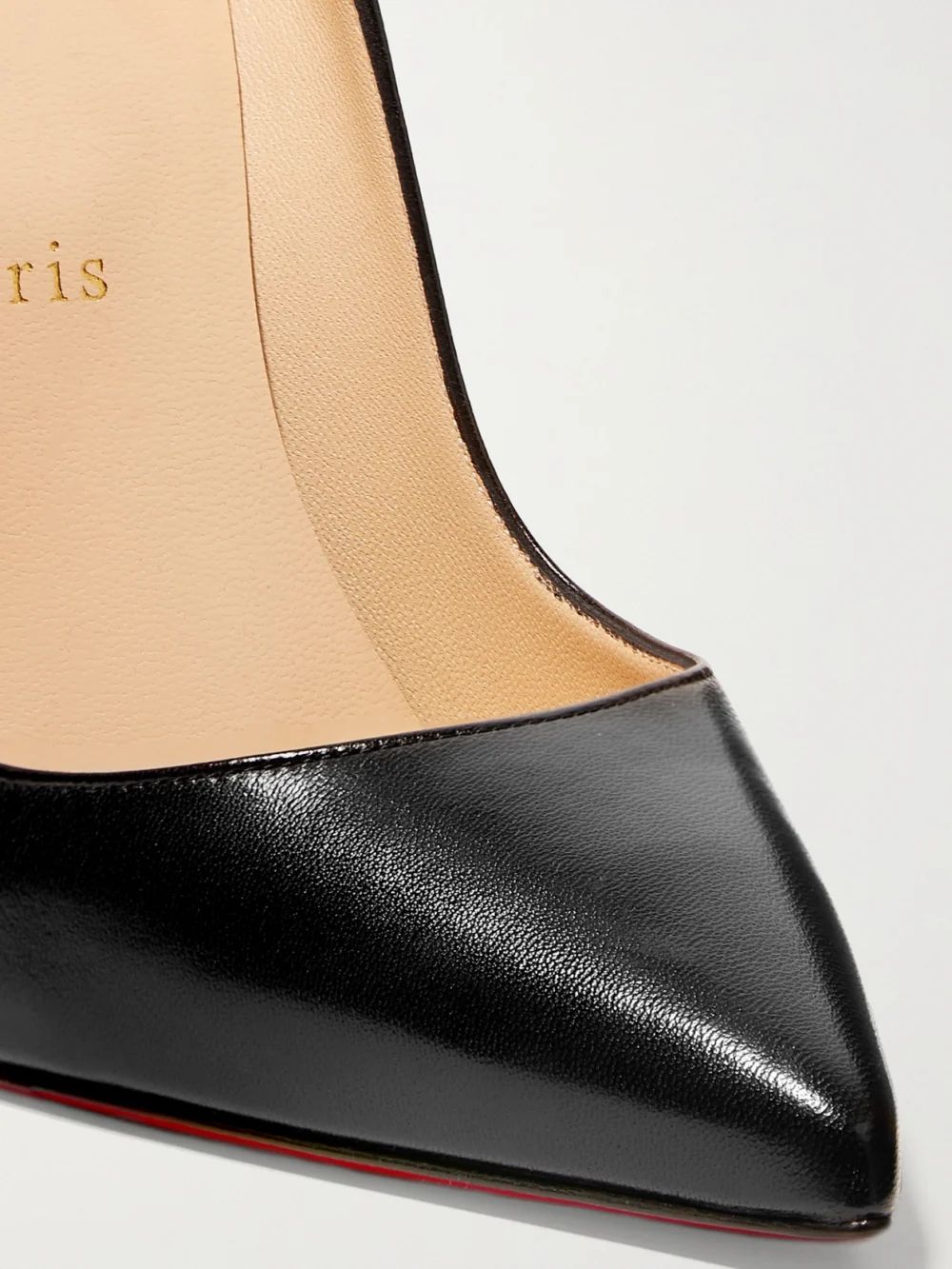 Close-up detail of the Christian Louboutin So Kate 120 Leather Pumps