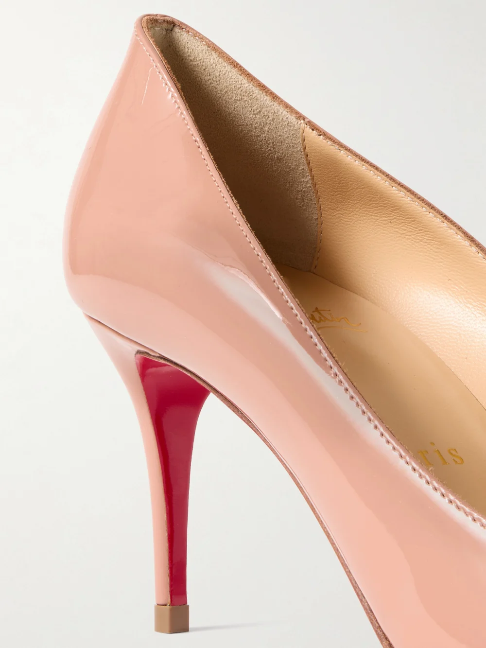 Close-up detail of the Christian Louboutin So Kate 70 Patent-leather Pumps