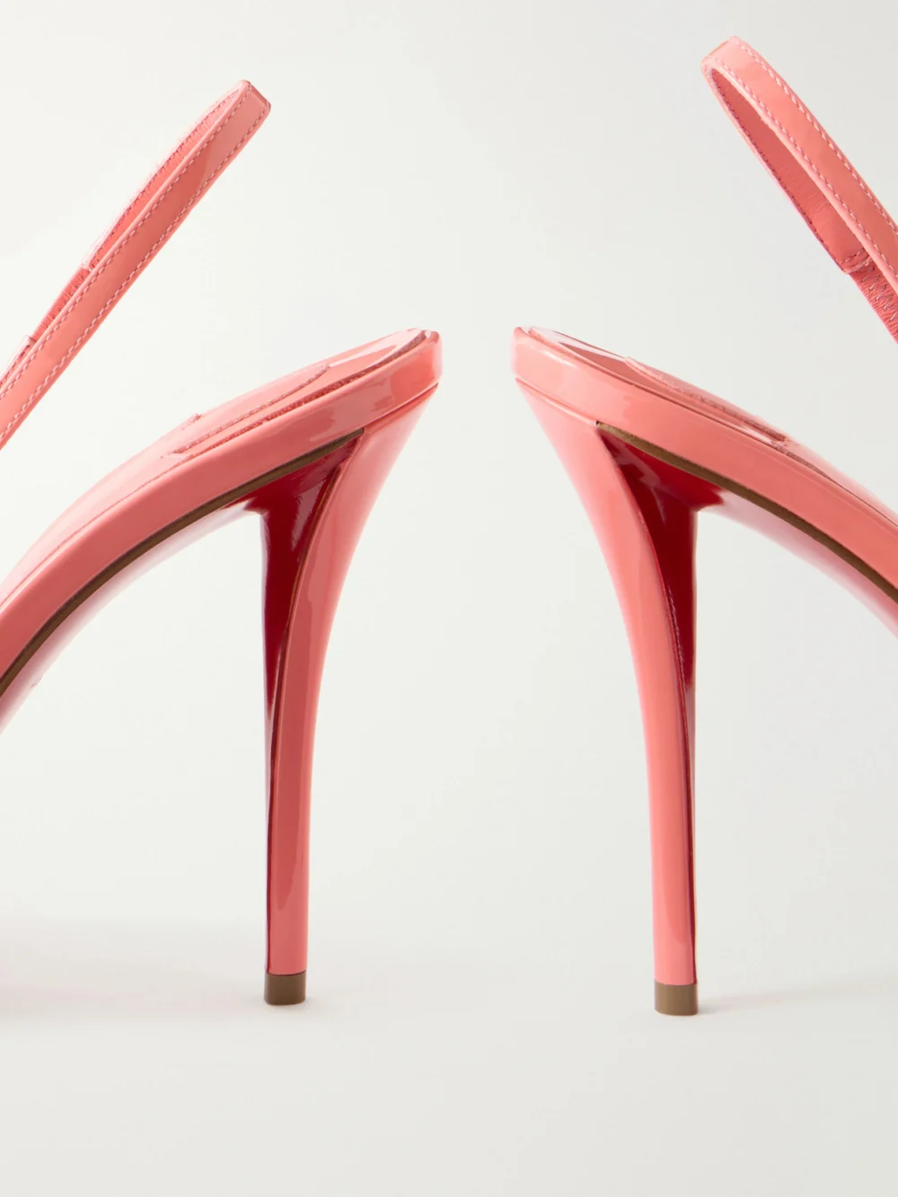 Close-up detail of the Christian Louboutin Sofia Z 100 Leather Slingback Sandals