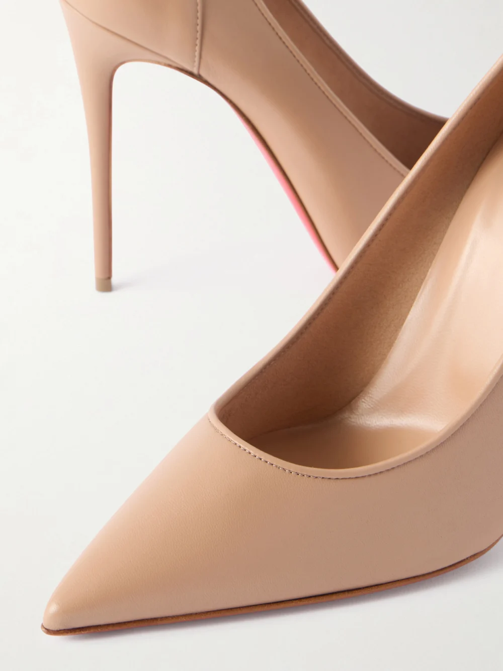 Close-up detail of the Christian Louboutin Sporty Kate 100 Leather Pumps