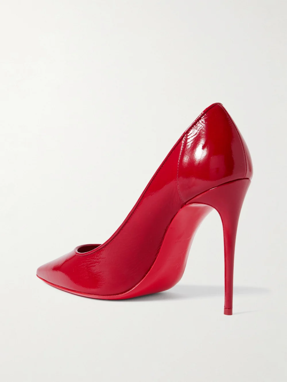 Back view of the Christian Louboutin Sporty Kate 100 Patent-leather Pumps