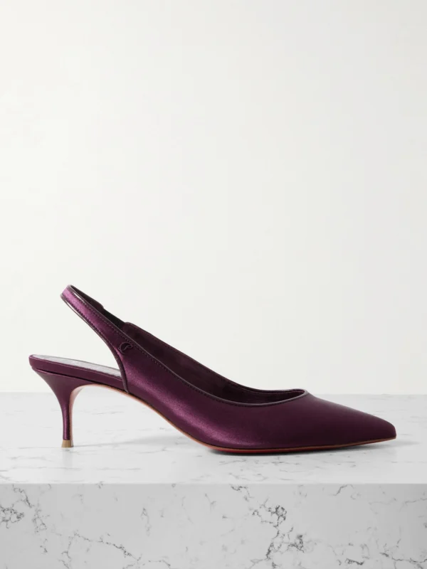 Christian Louboutin Sporty Kate 55 Satin-crepe Slingback Pumps