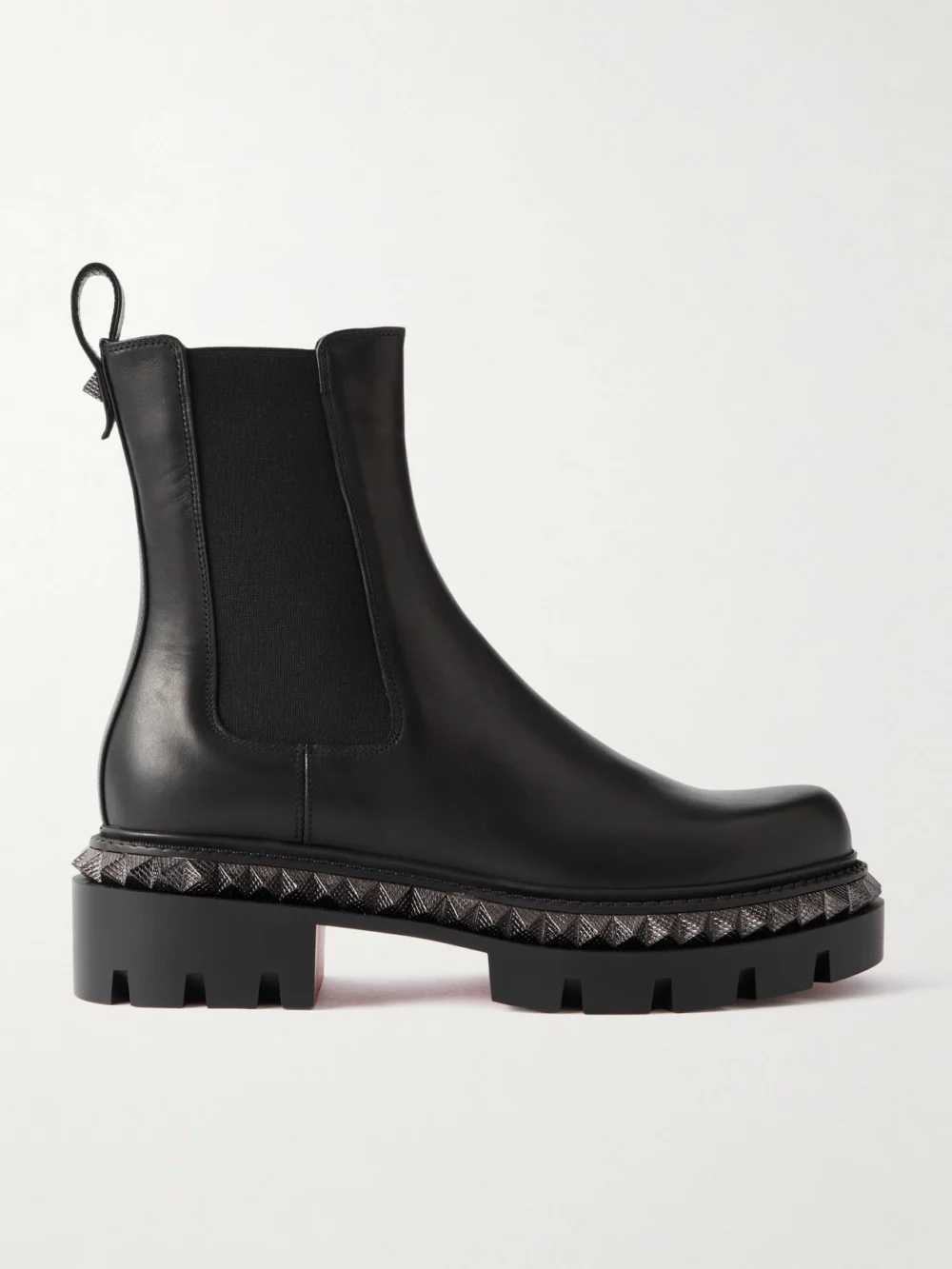 Christian Louboutin St Emilia Pyraclou Studded Leather Chelsea Boots in black