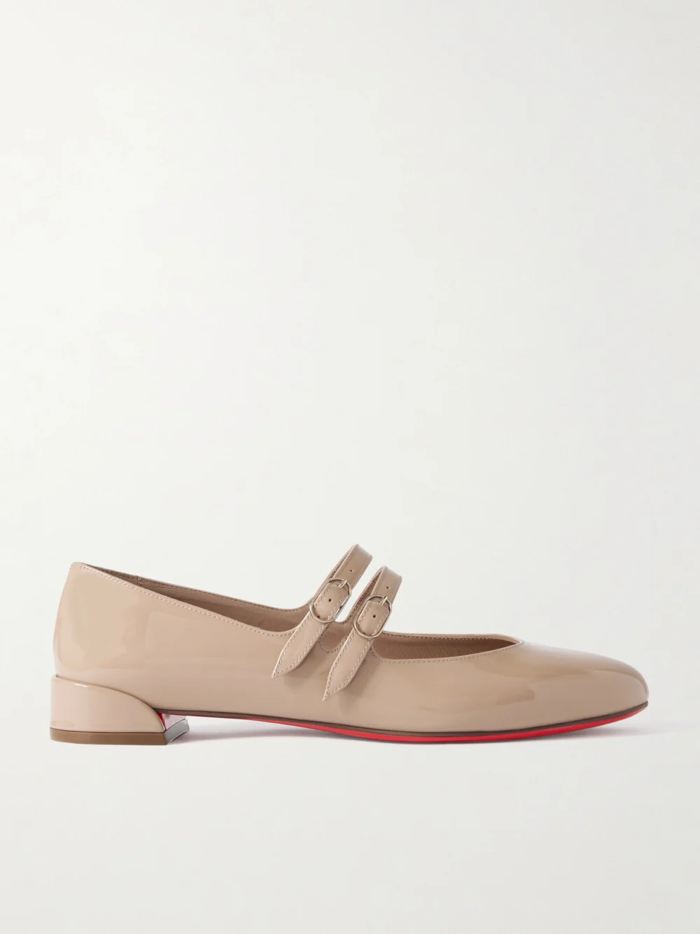 Christian Louboutin Sweet Jane Patent-leather Flats in beige