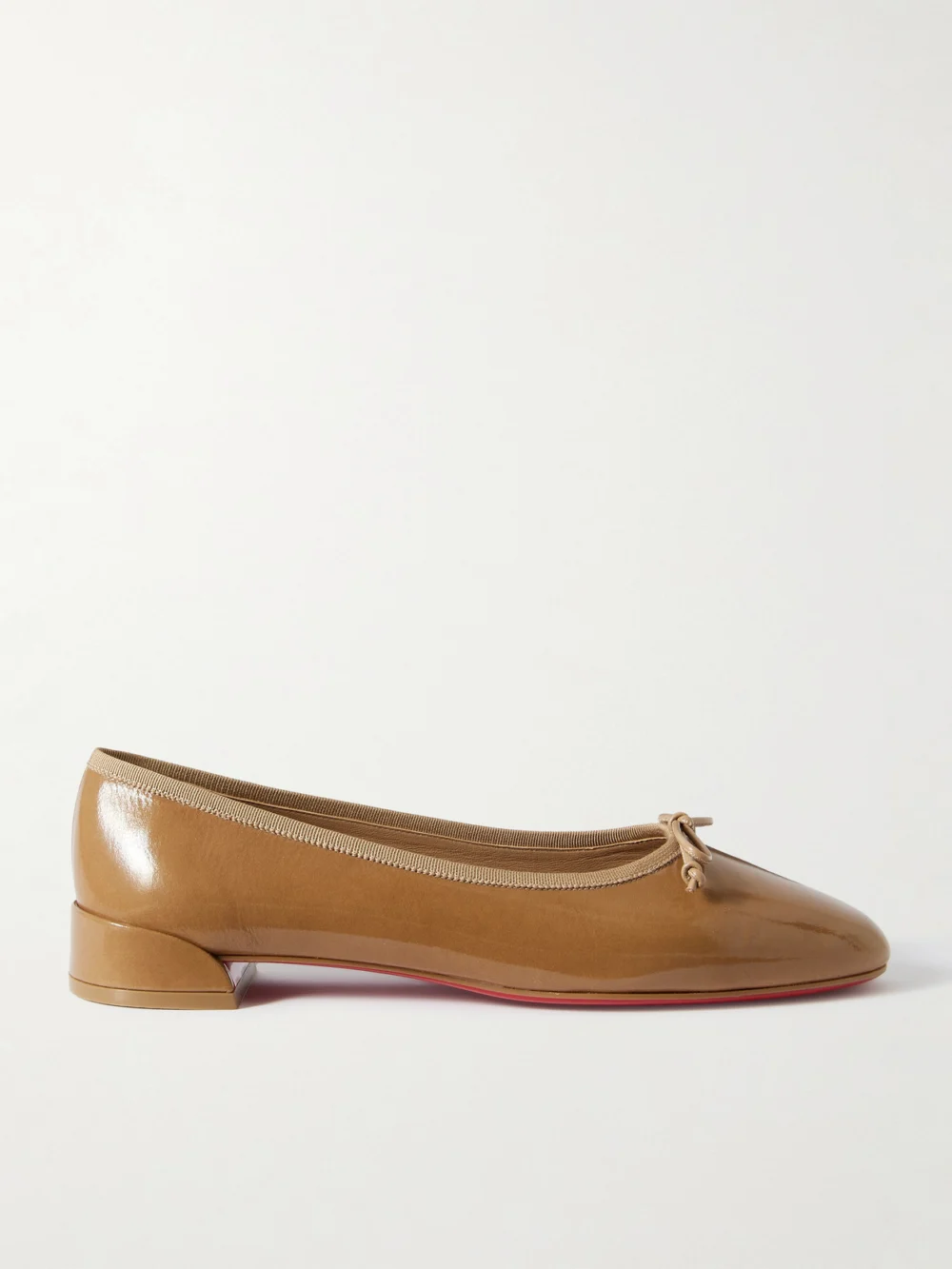 Christian Louboutin Sweetie Jane Patent-leather Flats in sand