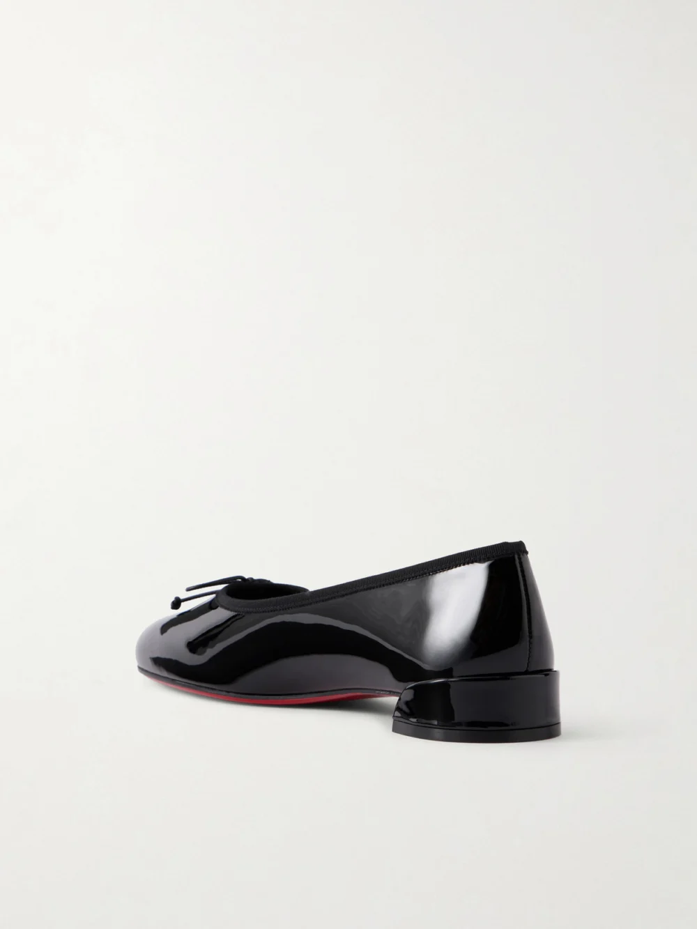 Back view of the Christian Louboutin Sweetie Jane Ribbon-detailed Patent-leather Ballet Flats