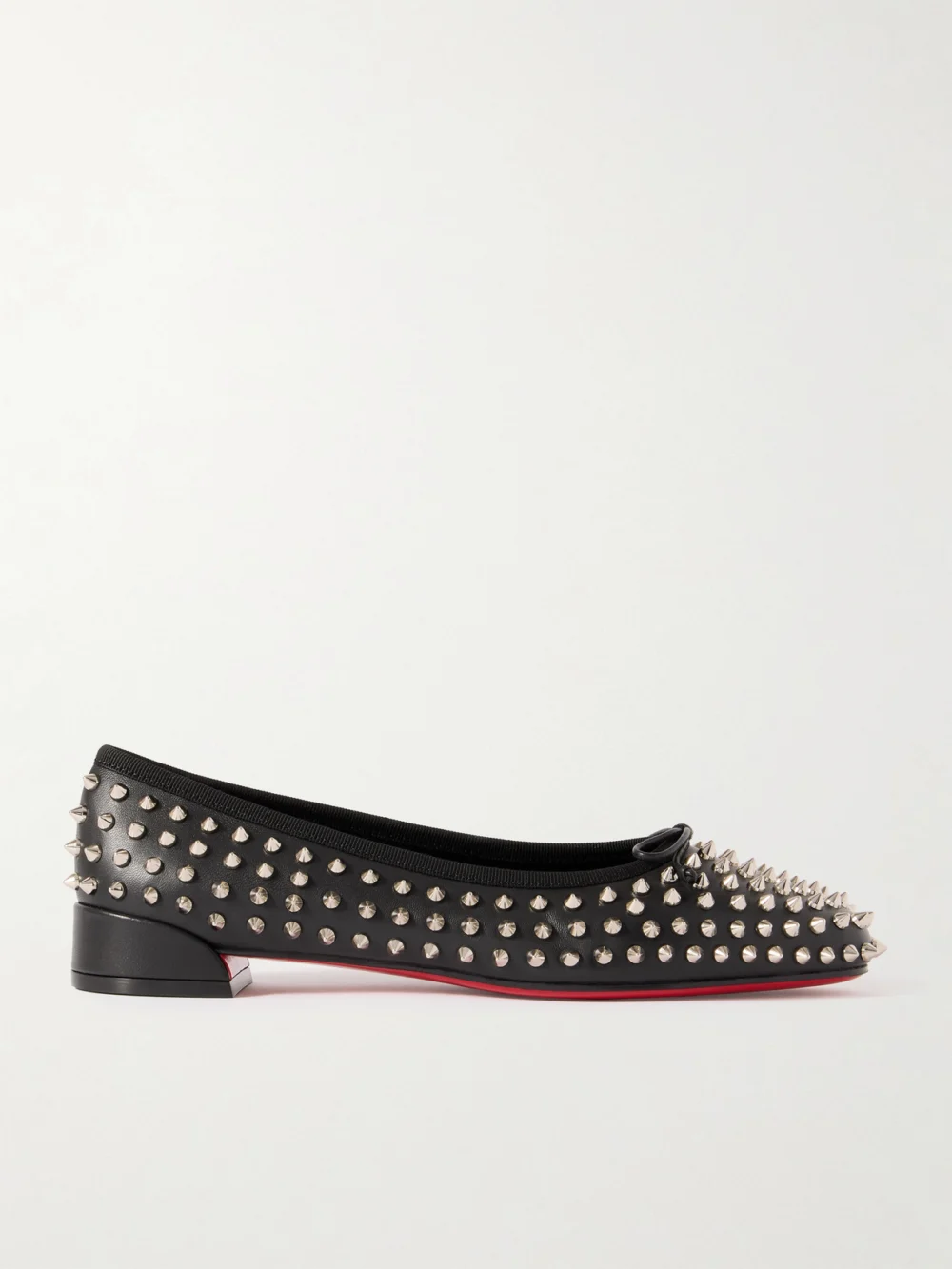 Christian Louboutin Sweetie Jane Studded Leather Ballet Flats in black