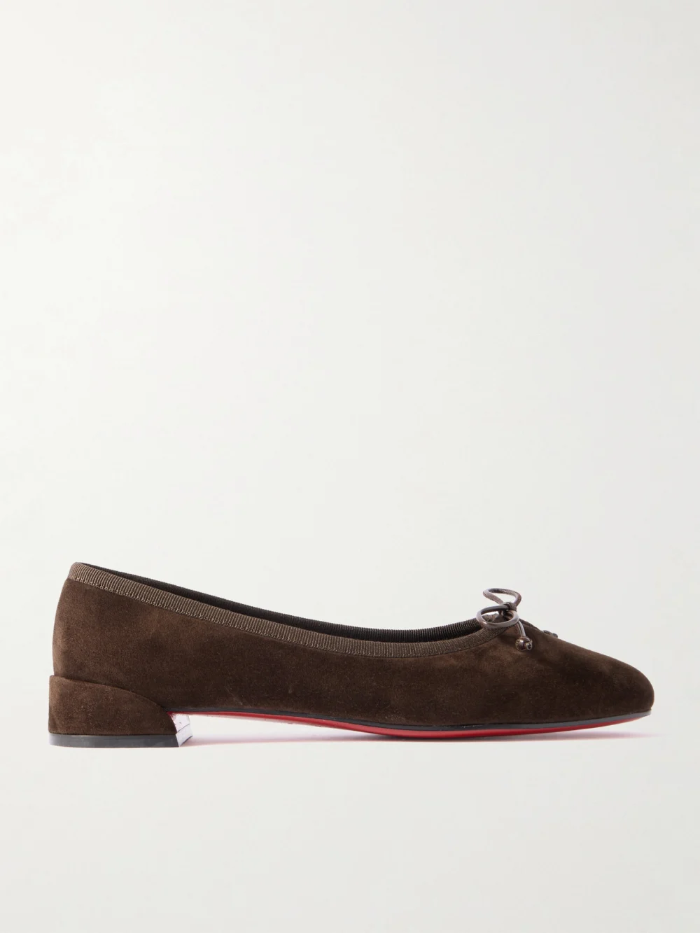 Christian Louboutin Sweetie Jane Suede Flats in dark brown