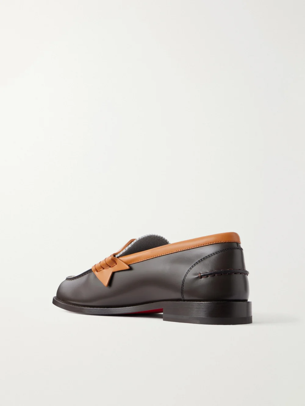 Back view of the Christian Louboutin The Plato Leather Penny Loafers